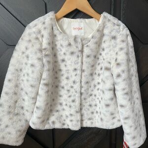 Size 4/5 Cat & Jack Spotted Faux Fur Kids Coat